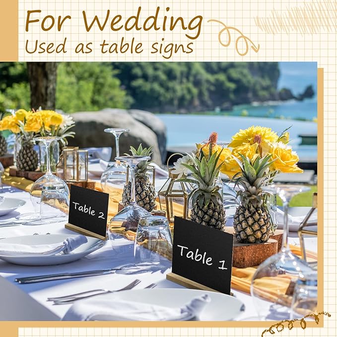 Queekay 36 Pcs Mini Chalkboard Signs Tabletop - Image 7