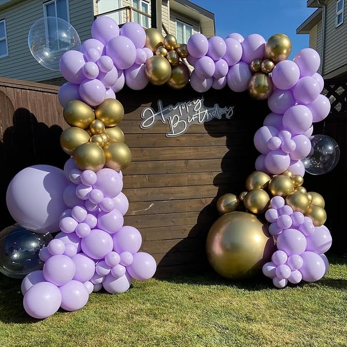 Bezente Pastel Purple Latex Party Balloons - Image 7