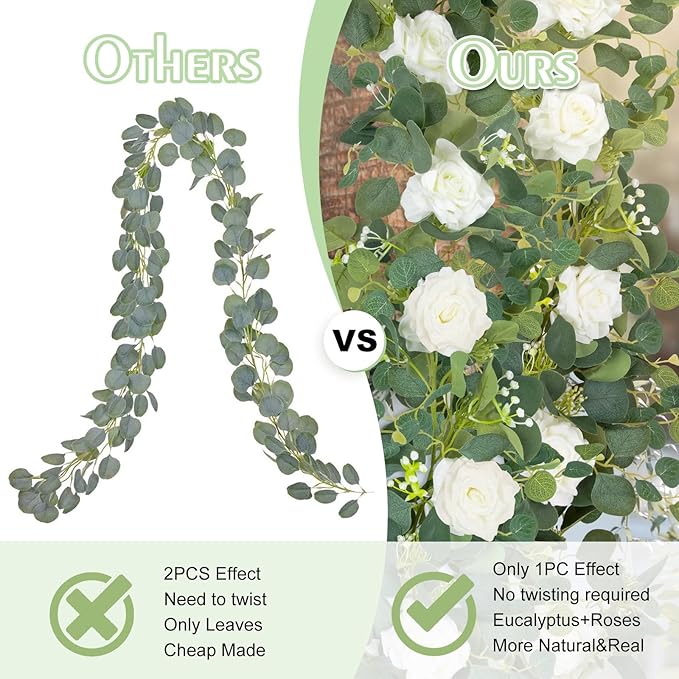 MACTING 6.6FT Fake Flower Garland - Image 3