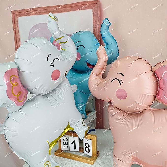 2PCS Matte self-standing elephant animal balloon 3D Jungle Large Elephant Foil - Image 5