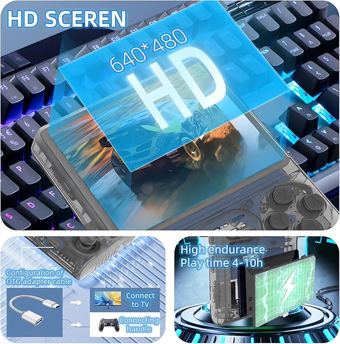 R40S PRO Retro Gaming Console, 30000+ HD Games Handheld Game Console, 3800mAh - Image 4