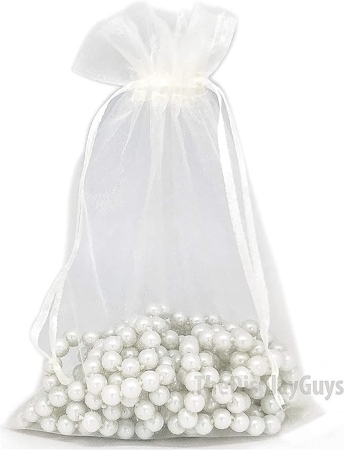 TheDisplayGuys 48-Pack 6x8 Cream/Beige Sheer Organza Gift Bags - Image 3