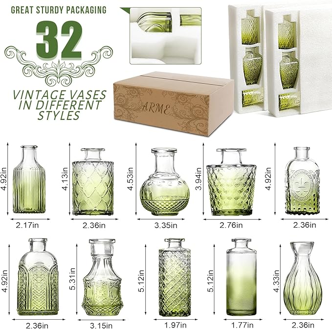 Arme Bud Vase Set of 32, Small Vases - Image 2