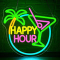 Happy Hour Neon Sign for Wall Decor Dimmable Cocktail Neon Light for Man Cave by FuzuneliDimmableLEDNeon