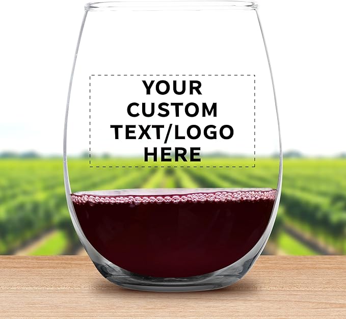 Custom Stemless Wine Glass 9 oz. Set of 50, Personalized Bulk Pack - Image 8