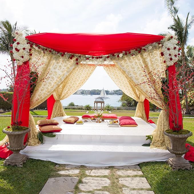 10ft x 10ft Red Backdrop Curtains - Image 6