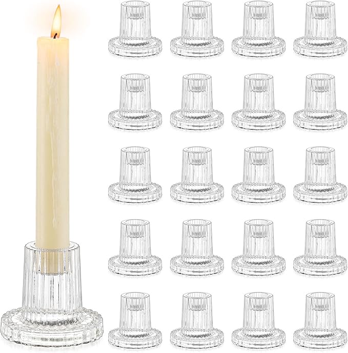Romadedi Glass Candle Holder for Candlestick by ROMADEDI