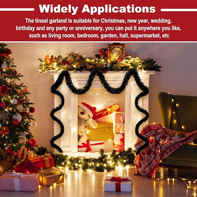 25 Feet Metallic Twist Tinsel Garland - Image 4