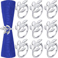 Hotop 36 Pcs Leaf Napkin Rings Set Silver Metal Napkins Rings Holders Bulk by HOTOP