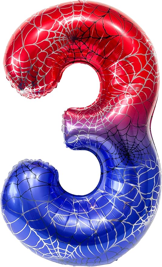 Spider Web 40Inch Foil Number Balloons Set 0-9 Includes Inflation Straws by Unknown