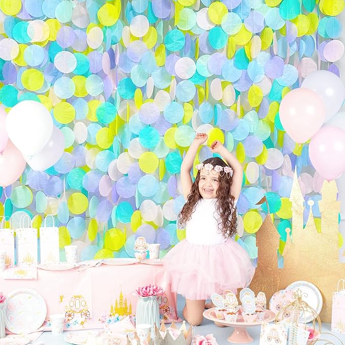 205Ft Pastel Party Decorations Big Circle Dot Backdrop Garland Pastel Tissue - Image 4