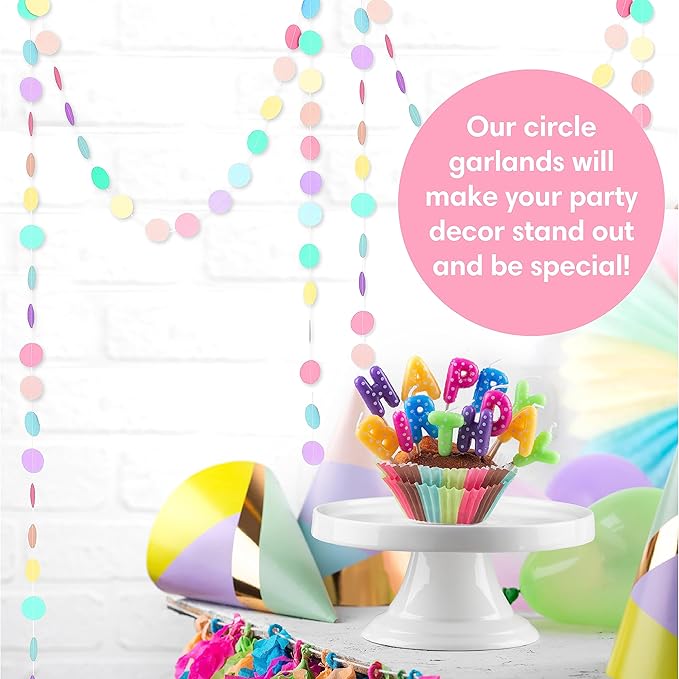 Chloe Elizabeth Circle Dots Paper Party Garland Streamer Backdrop - Image 3