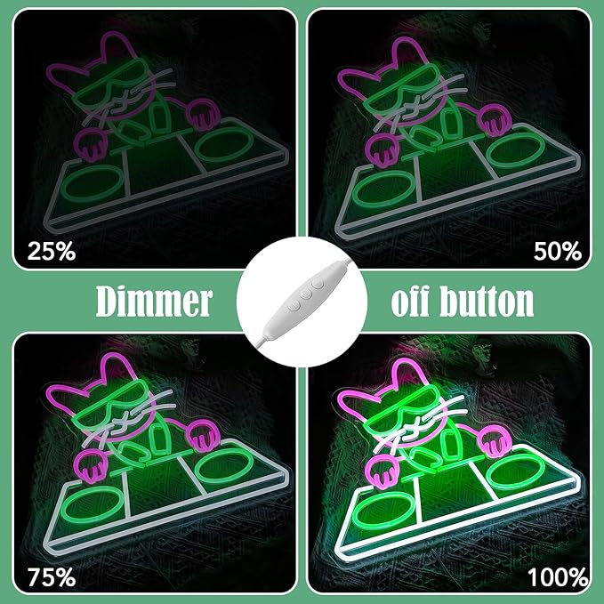 Cat DJ Player Neon Sign Dimmable DJ Player Led Neon Light - Image 4