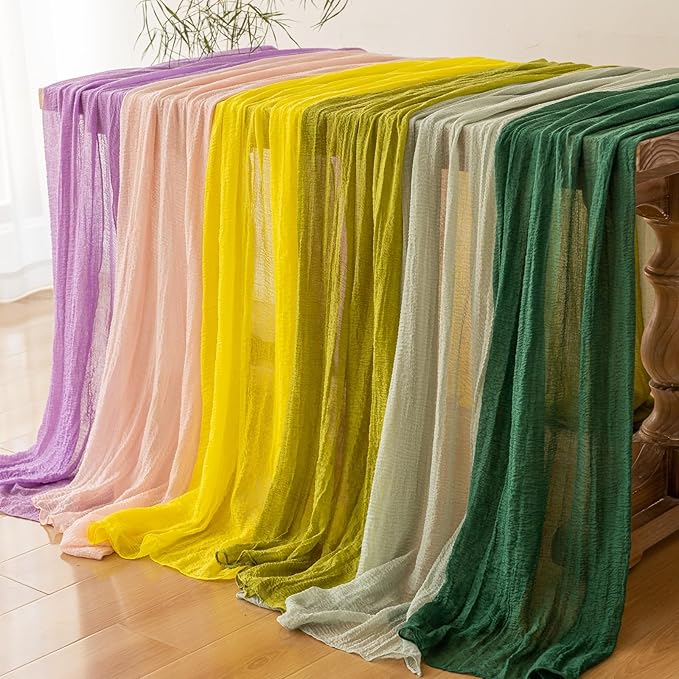 Table Runner Emerald Green Cheesecloth Gauze 120 Inch 10 FT Rustic Boho Cheese - Image 6
