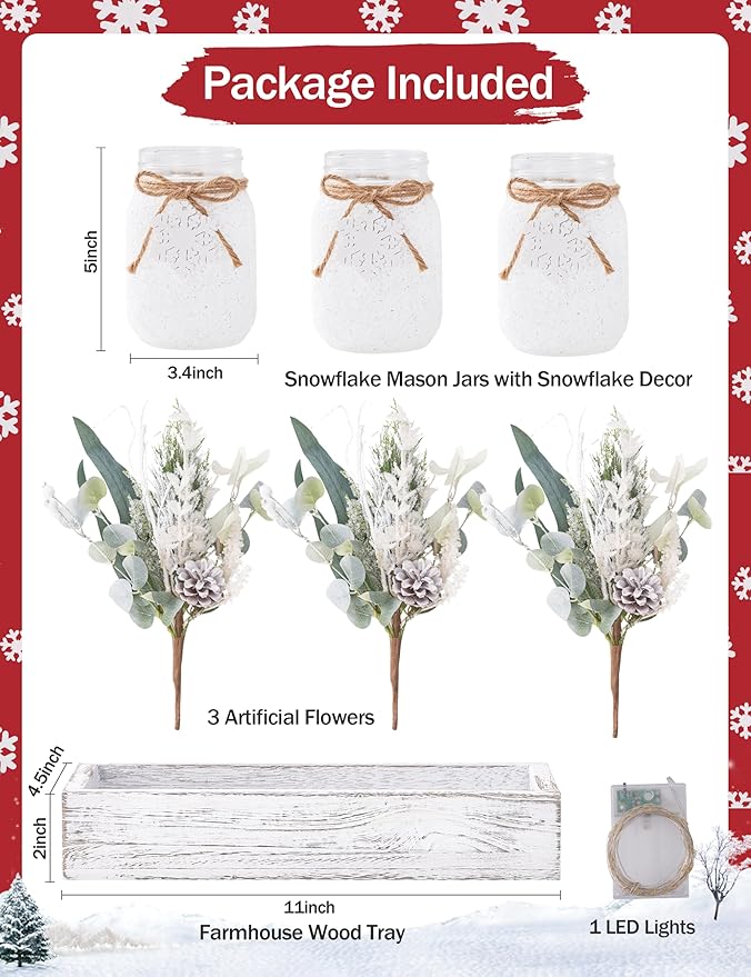 Winter Centerpieces for Tables, Table Decor - Image 3