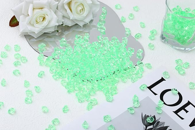 LAIDANLA 500PCS Green Acrylic Gems Vase Fillers - Image 3