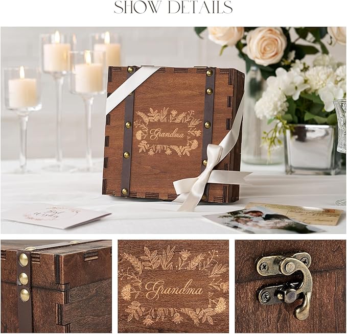 AW BRIDAL Keepsake Box Wood Memory Box - Image 3