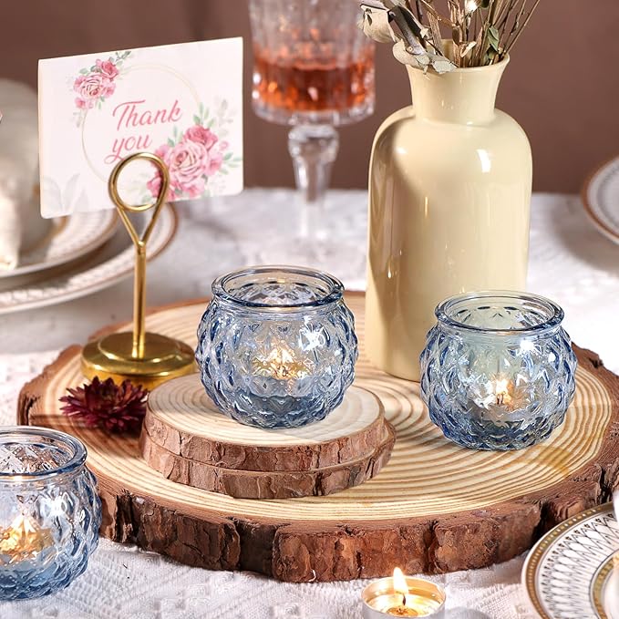 DARJEN 48Pcs Blue Round Candle Holders - Image 7