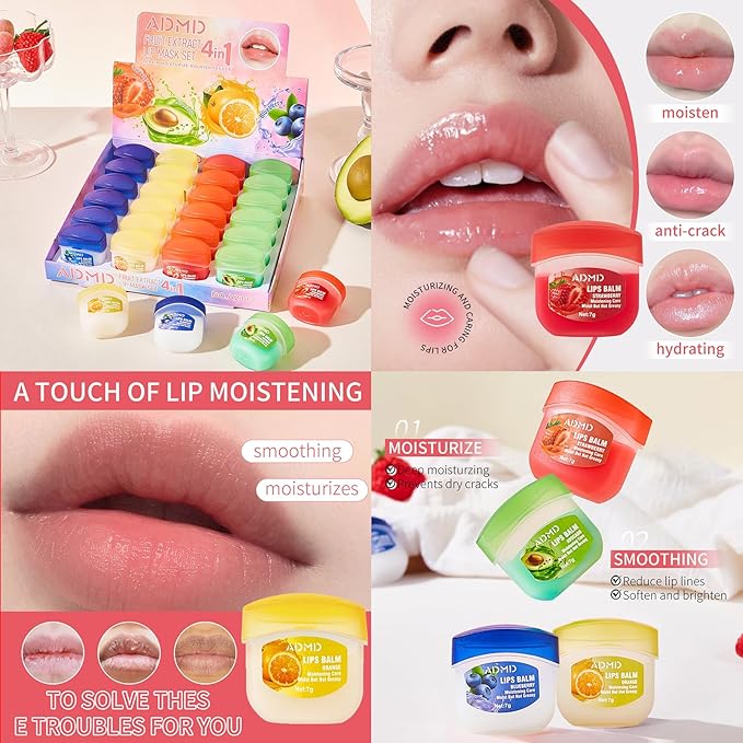 Lip Moisturizing Set, 24 Nourishing And Lip Balm Fruit Flavor Sets, Suitable - Image 5