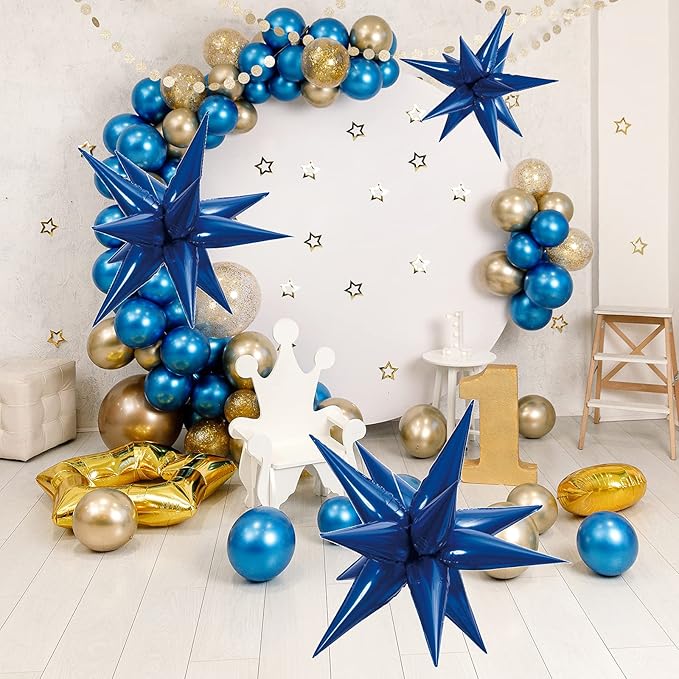 Tellpet Star Balloons Starburst Spike Shaped Balloon, Royal Blue - Image 5