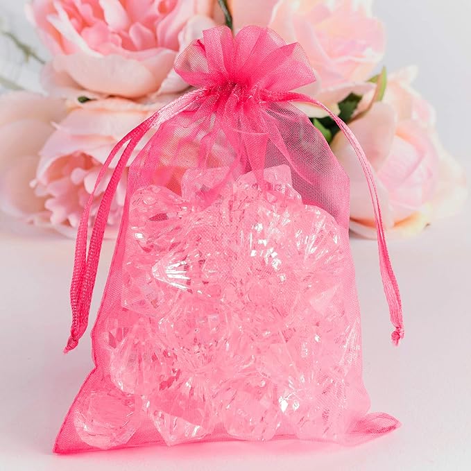 Super Z Outlet 100 Pack 4x6 Inch Mini Sheer Drawstring Organza Transparent Bags - Image 2