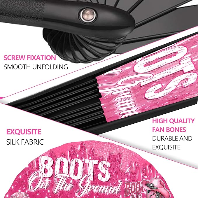 Boots On The Ground Hand Fan, Where Them Fans At Folding Fans, Clapping - Image 4