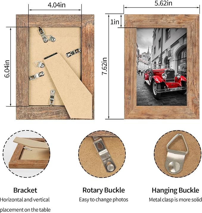 4x6 Picture Frame Set of 4, High Definition Real Glass 4 x 6 Photo Frames - Image 5