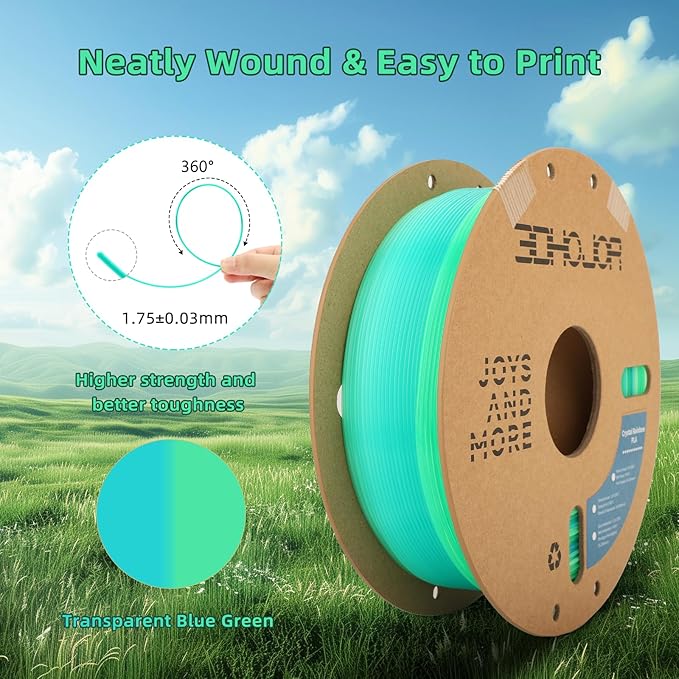 Transparent Multi Rainbow Color Gradient Change PLA 1.75mm 1KG 3D Printing - Image 2