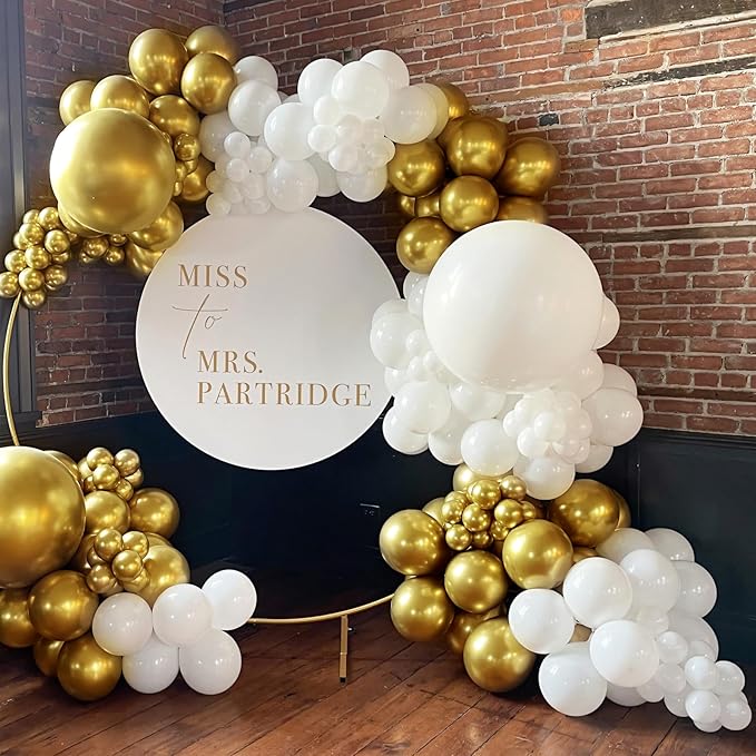 110pcs Gold Balloons 12 Inch Metallic Chrome Gold Balloon Garland Arch Kit - Image 4