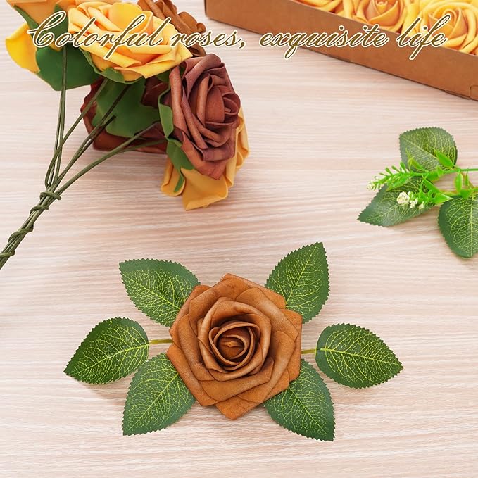 BLEUM CADE 16Pcs Artificial Flowers Fake Roses - Image 2