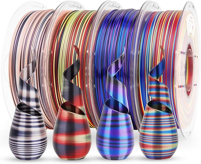 AMOLEN Silk PLA 3D Printer Filament Bundle, Fast Color Change 3D Printing by AMOLEN