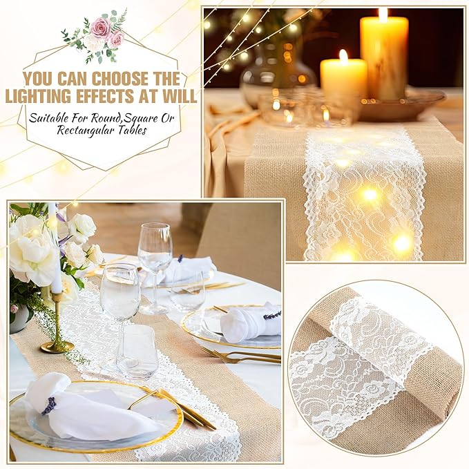 Xinnun 6 Pcs Burlap Table Runner - Image 5
