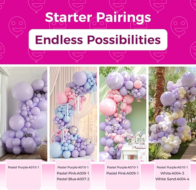 Bezente Pastel Purple Latex Party Balloons - Image 4