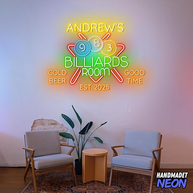 Personalized Billiards Neon Sign, Custom Billiard Decor Led Light, Decorative - Image 5