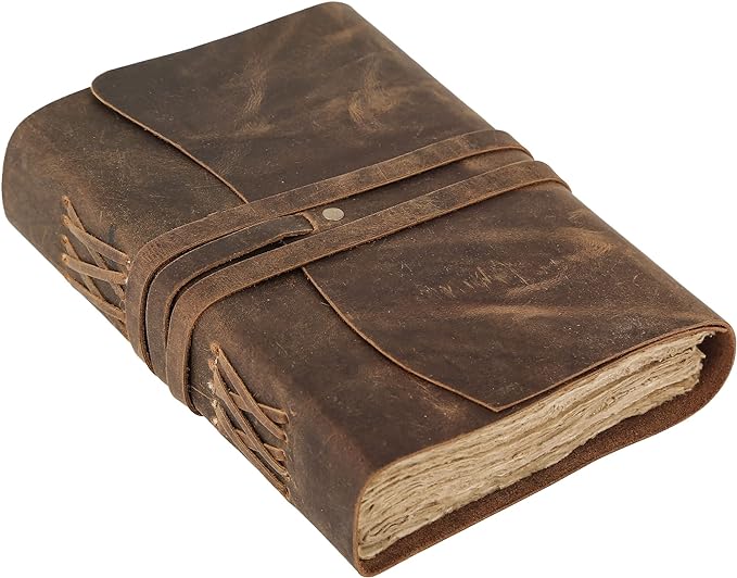 Handmade Leather Journal | Writing Notebook Diary | Bound Daily Notepad by KomalC