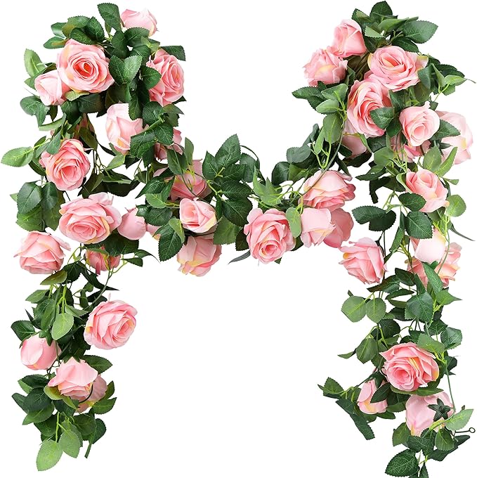 FiveSeasonStuff 28 Ft 4 Rose Silk Flower Garlands Artificial Flowers Decoration by FiveSeasonStuff