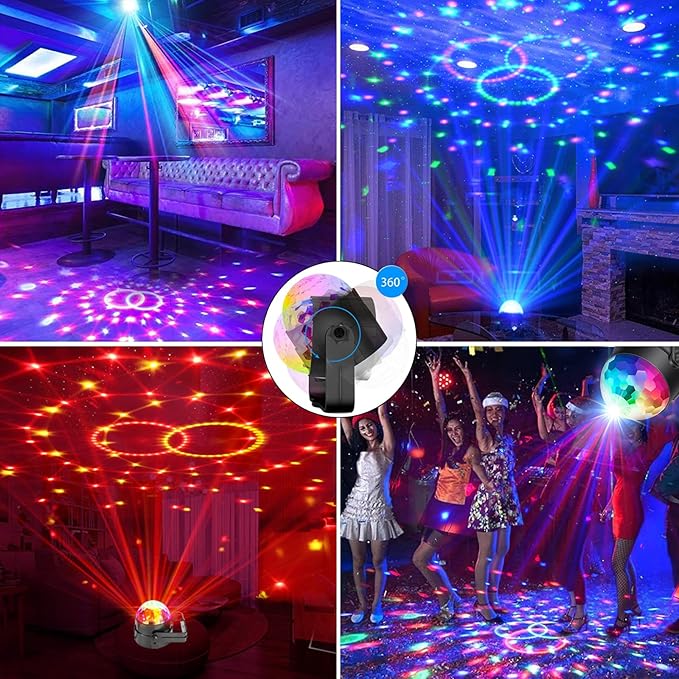 Party Disco Ball Dj Dance Lights Disco Strobe Rave Sound Activated Projector - Image 3