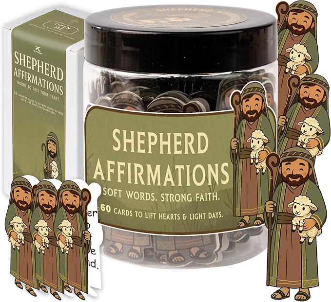 Shepherd Affirmations Jar- Faith & Encouragement Notes, Christian Gifts by KATINAT