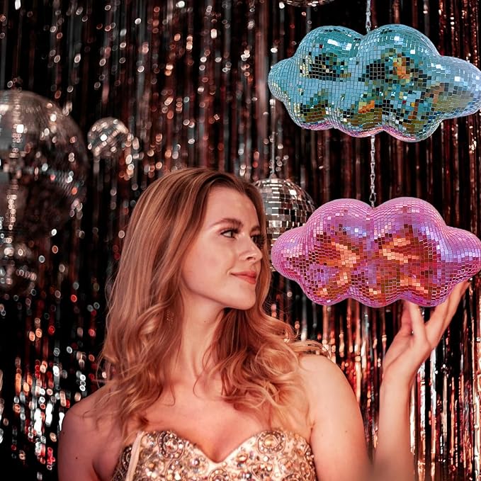 Disco Ball Cloud Shaped, Cute Hanging Party Mirror Decor - Image 7