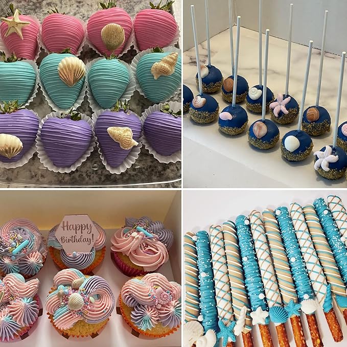 Seashell Silicone Molds, AIMEIKI 5 Pack Marine Theme Cake Fondant Silicone - Image 6