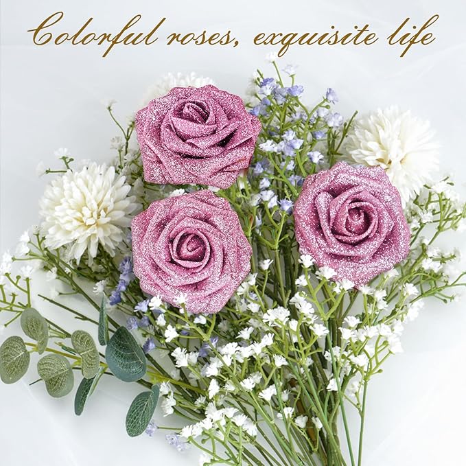BLEUM CADE 36Pcs Artificial Flowers Fake Roses - Image 6