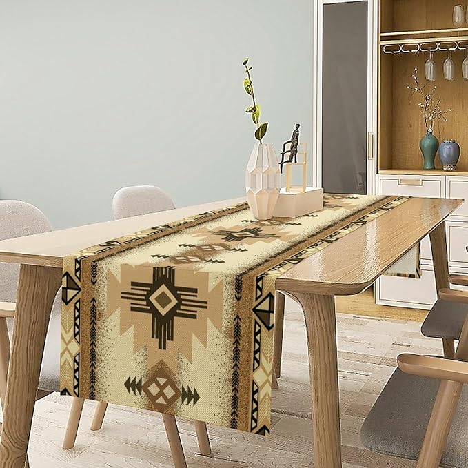 Aztec Table Runner Southwestern Ethnic Style Geometric Navajo Tribe Abstract - Image 3