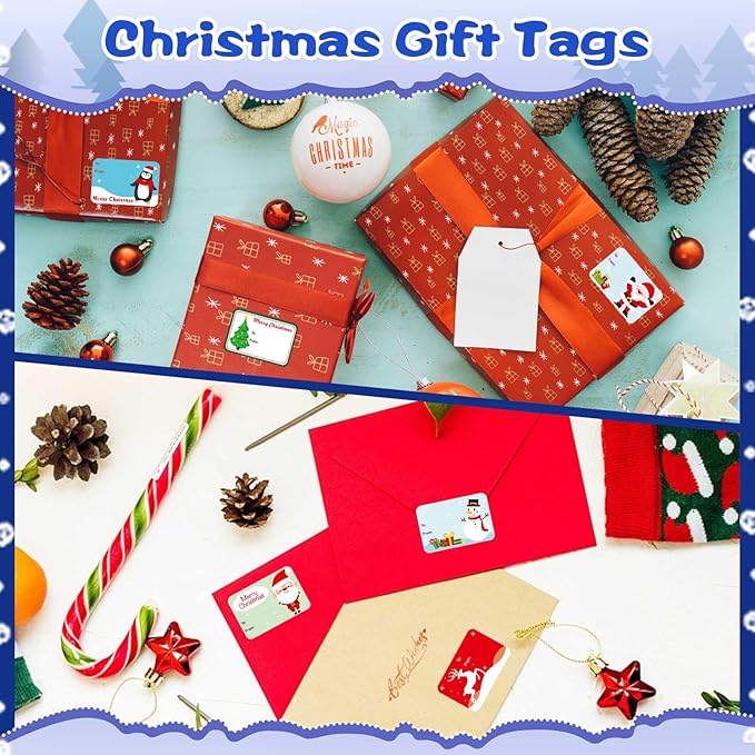 300PCS Christmas Gift Tags Stickers, Self-Adhesive Christmas Name Tags - Image 2