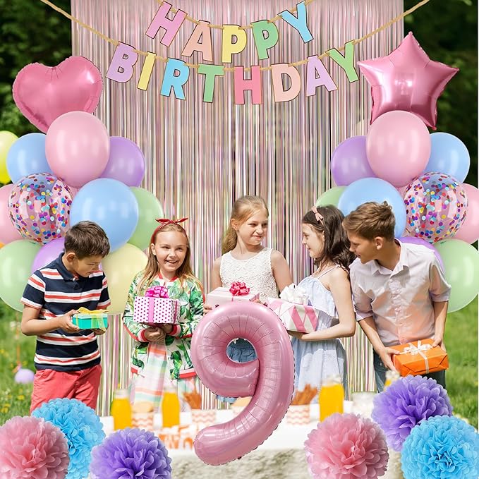 Pastel 9th Birthday Party Decorations - Image 4