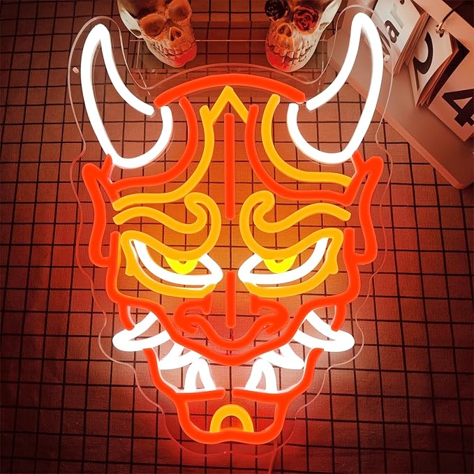 Prajna Mask Neon Signs Hannya Mask Neon Sign Led Neon Signs - Image 2