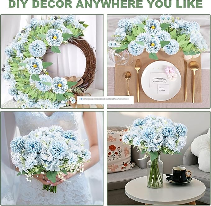 12 Packs Peonies Artificial Flowers, Silk Artificial Peonies Flowers Fake Peony - Image 9