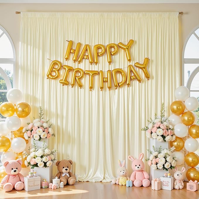 10x10 ft Champagne Glitter Backdrop Curtain - Image 3