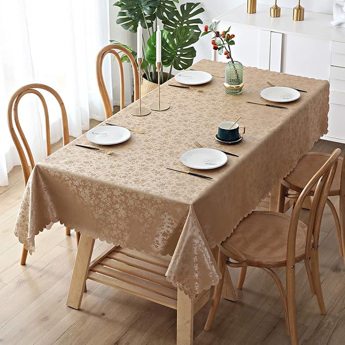 Smiry Rectangle Table Cloth, Waterproof Heavy Duty Vinyl Tablecloths, Wipeable - Image 2