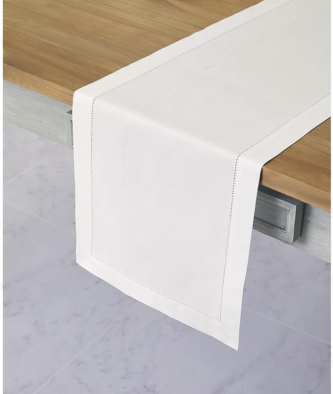 Solino Home White Table Runner 48 Inches - Image 4