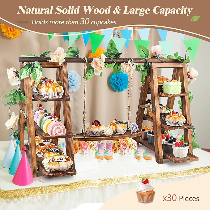Wooden 3 Tier Cupcake Stand - Image 3